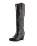 Jackie Button-Tab Boot, Black
