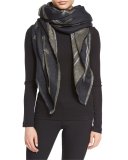 Oversize Dagger-Print Scarf, Navy