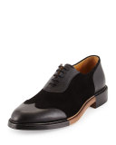 Meyer Leather & Suede Wing-Tip Shoe, Ink