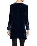 Laura Embroidered Velvet Tunic, Plus Size