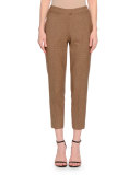 Bridgitte Check Cropped Pants, Cognac