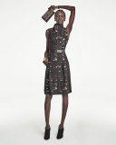 Sleeveless Gnu-Print Belted Dress, Date