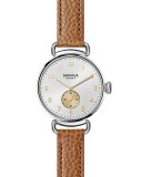 The Canfield 38mm Alligator Strap Watch, Dark Camel