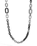Dot Carved Ebony Link Necklace, 36"