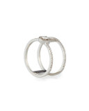 Glam'Azone Two-Row Diamond Ring in 18K White Gold, Size 6 1/4