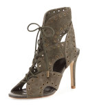Aeron Suede Lace-Up Sandal, Ash Green