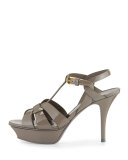 Tribute Patent Mid-Heel Sandal, Fog