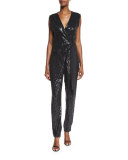 Orianna Sequined Wrap Jumpsuit