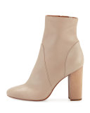 Alma Leather Ankle Boot, Taupe