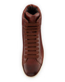 Russel Leather High-Top Sneaker, Brown