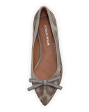 Beth Bow Leopard-Print Flat, Taupe