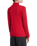 Silk-Cashmere Long-Sleeve Turtleneck, Plus Size  