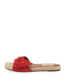 Tropical Bow Espadrille Slide Sandal