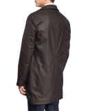 Reversible Button-Down Car Coat, Navy/Brown