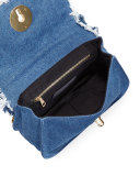 Lois Denim Flap Crossbody Bag, Denim