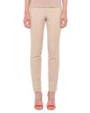 Mid-Rise Slim-Leg Pants, Off White