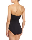 Argento Snake-Print Bandeau One-Piece Swimsuit