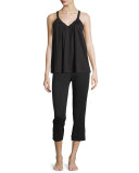 Cropped Jersey Lounge Pants, Black