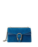 Dionysus Small Suede Shoulder Bag, Bright Blue
