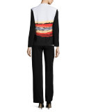 Graphic Sunset One-Button Jacket, Multi, Plus Size  