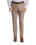 Donegal Flat-Front Trousers, Brown