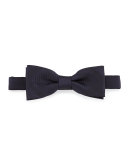 Tonal-Check Bow Tie, Navy