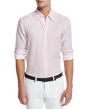 Linen Woven Sport Shirt, Light Pink