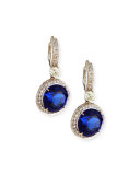Pavé White Diamond & Tanzanite Drop Earrings