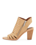 Kasia Strappy Open-Toe Bootie, Natural
