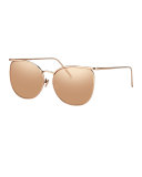 Semi-Rimless Square Sunglasses, Rose Gold