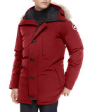 Chateau Fur-Trimmed Parka Jacket, Red