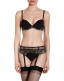 Delice Embroidered Garter Belt, Moonlight