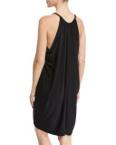 Draped Coverup Dress, Black, Plus Size