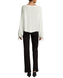 Lesya Tie-Sleeve Sweater, Natural