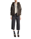 Cashmere Sweater W/Monili Tie, Grain