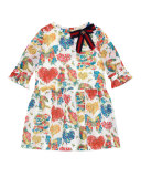 Cotton Muslin Corsage Dress, Pink/White, Size 6-12