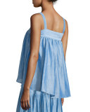Sleeveless A-Line Top, Light Blue