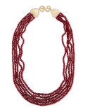 Five-Strand Smooth Ruby Necklace