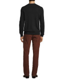Cashmere Long-Sleeve V-Neck Sweater, Black