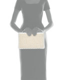 Loubiposh Spiked Clutch Bag, White