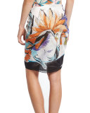 Jungle-Print Voile Pareo Coverup