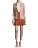 Bex Lace & Gabardine Flounce Dress, White
