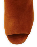 Suede Block-Heel Ankle-Strap Sandal