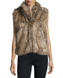 Pruce Reversible Faux-Fur Vest, Natural/Mushroom