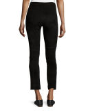 Stretch-Suede Cropped Pants
