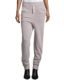 Tender Front-Pocket Sweatpants, Melange Pink