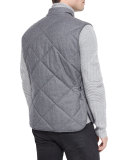 Quilted Flannel Vest, Gray