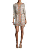 Teedra Printed Tie-Waist Dress