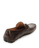 Limited Edition Parigi Ostrich Gancini Driver, Brown