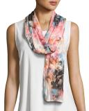 Pink Sky Burnout Printed Scarf 